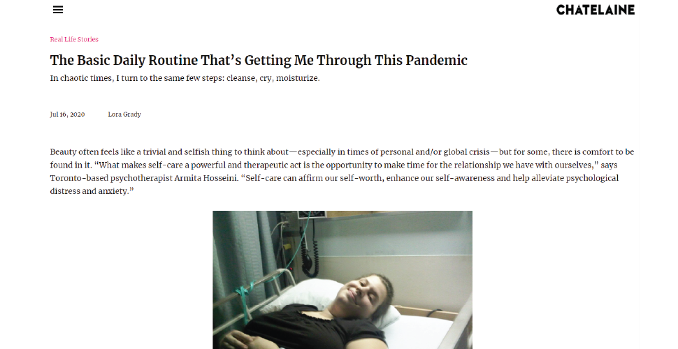Chatelaine - The Basic Daily Pandemic RoutineWEB