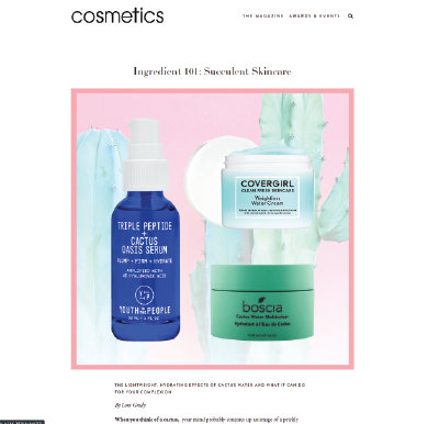 A picture of Cosmetics Magazine website